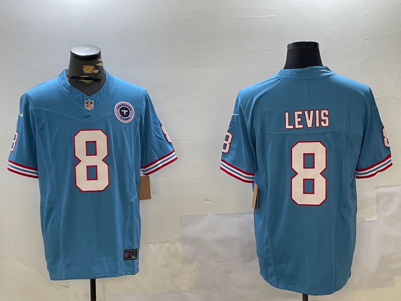 Men Tennessee Titans #8 Levis Light Blue Throwback Three generation 2024 Nike Limited NFL Jersey style 2->tennessee titans->NFL Jersey